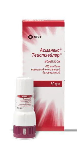 АСМАНЕКС ТВИСТХЕЙЛЕР пор. д/ингал. доз. 400мкг/доза - 60доз N1 (МСД , БЕЛЬГИЯ)