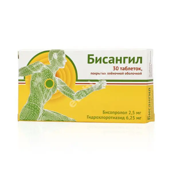 БИСАНГИЛ табл. п.п.о. 2.5мг+6.25мг N30 (ОЗОН, РФ)