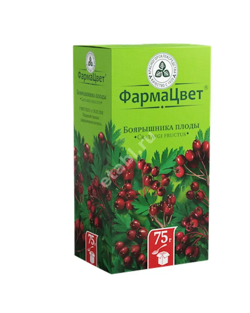 БОЯРЫШНИК ПЛОДЫ сырье 75г N1 (КРАСНОГОРСКЛЕКСРЕДСТВА, РФ)