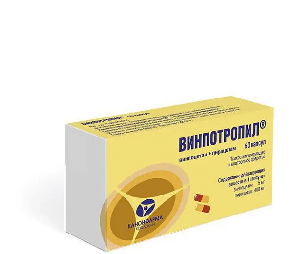 ВИНПОТРОПИЛ капс. 5мг+400мг N60 (КАНОНФАРМА, РФ)