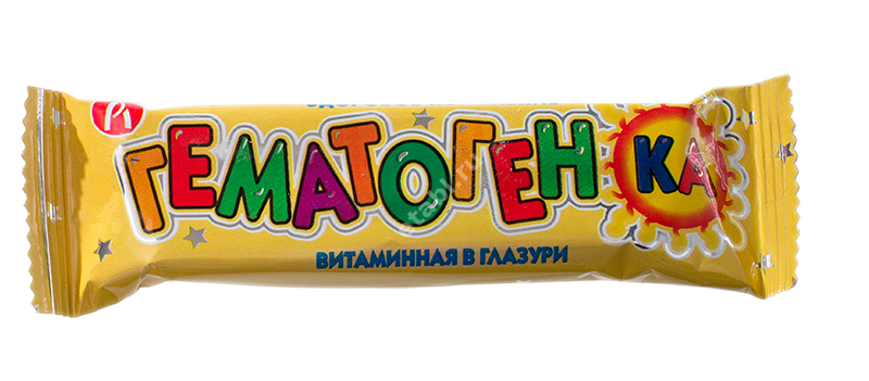 ГЕМАТОГЕН Гематогенка Витаминная в глазури плитка 40г N1 (Руссаль, РФ)