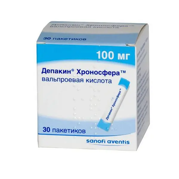 ДЕПАКИН ХРОНОСФЕРА гран. пролонг. внутр. 100мг N30 (САНОФИ, ФРАНЦИЯ)