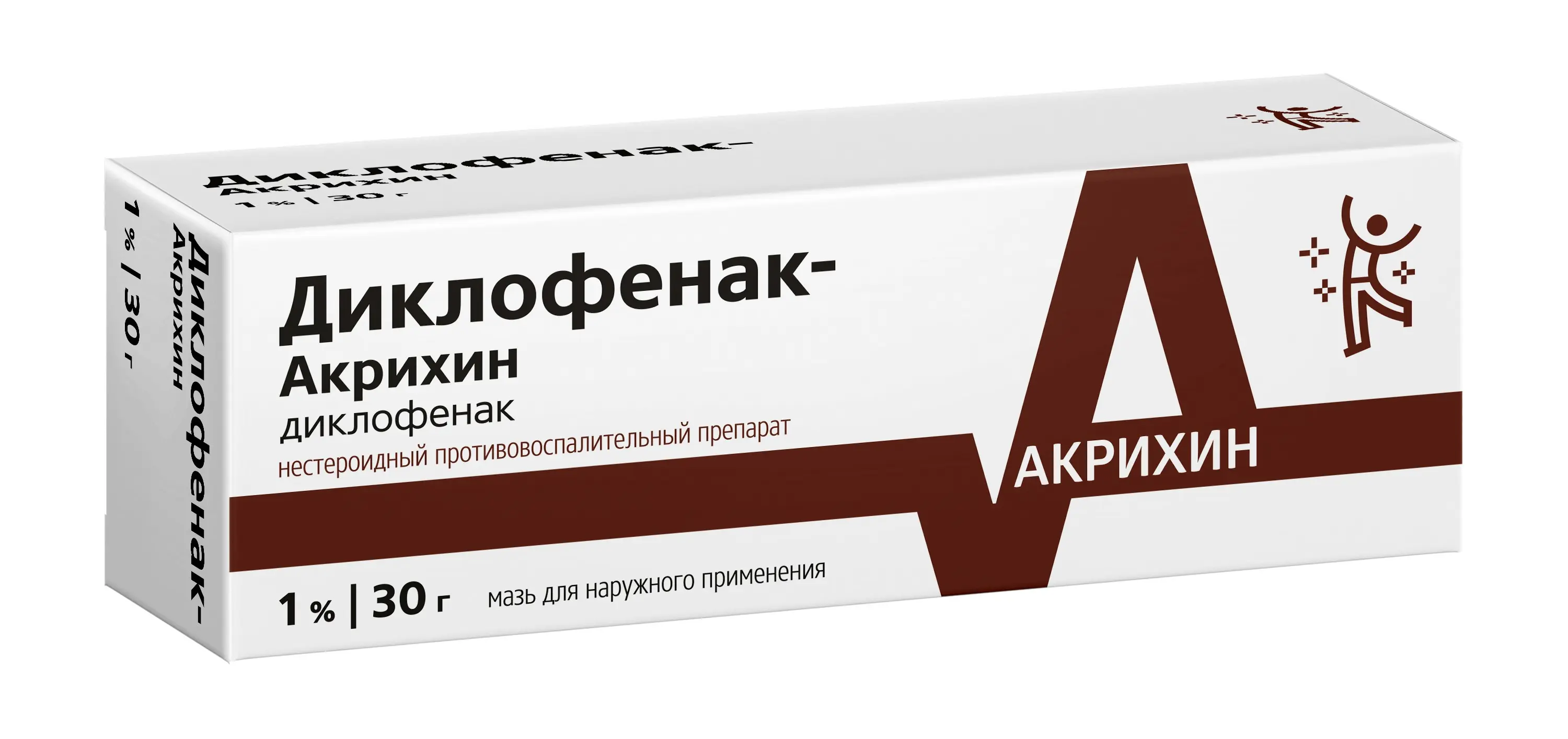 ДИКЛОФЕНАК мазь (туба) 1% - 30г N1 (АКРИХИН, РФ)