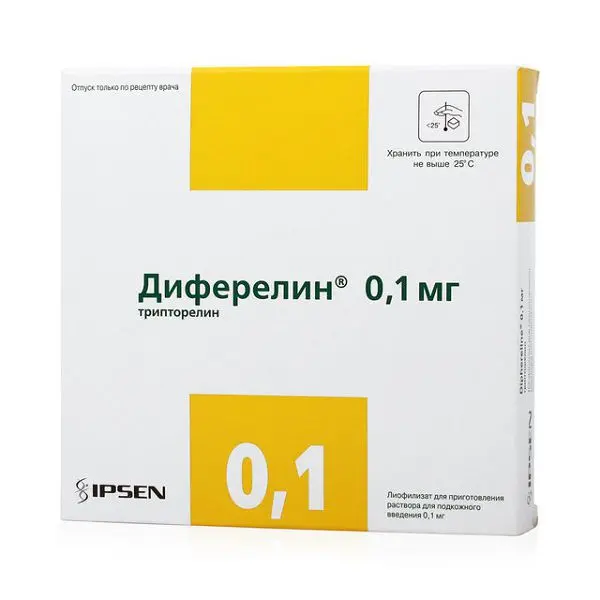 ДИФЕРЕЛИН лиоф. д/сусп. для п/к введ. (фл.) 0.1мг N7 (БОФУР  ИПСЕН, ФРАНЦИЯ)