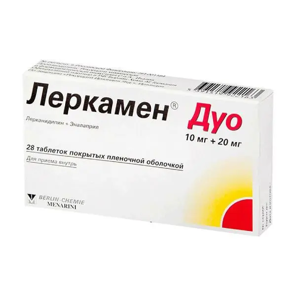 ЛЕРКАМЕН ДУО табл. п.п.о. 10мг+20мг N28 (БЕРЛИН ХЕМИ, ИТАЛИЯ)