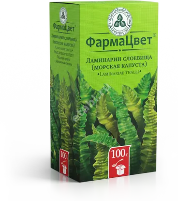 ЛАМИНАРИИ СЛОЕВИЩА (МОРСКАЯ КАПУСТА) сырье 100г N1 (КРАСНОГОРСКЛЕКСРЕДСТВА, РФ)
