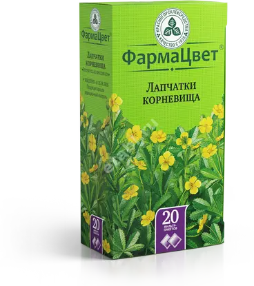 ЛАПЧАТКИ КОРНЕВИЩА сырье (фильтр-пак.) 2.5г N20 (КРАСНОГОРСКЛЕКСРЕДСТВА, РФ)