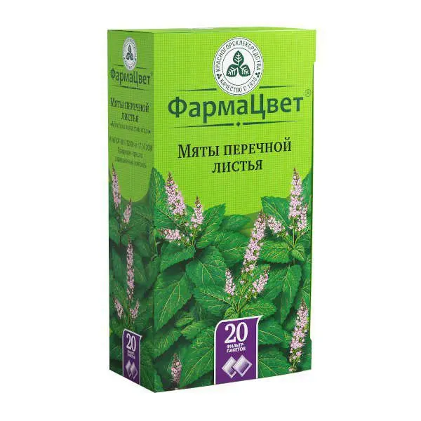 МЯТЫ ПЕРЕЧНОЙ ЛИСТЬЯ сырье (фильтр-пак.) 1.5г N20 (КРАСНОГОРСКЛЕКСРЕДСТВА, РФ)