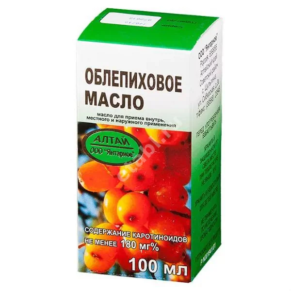 ОБЛЕПИХОВОЕ МАСЛО (фл.) 180мг% - 100мл N1 (Янтарное, РФ)
