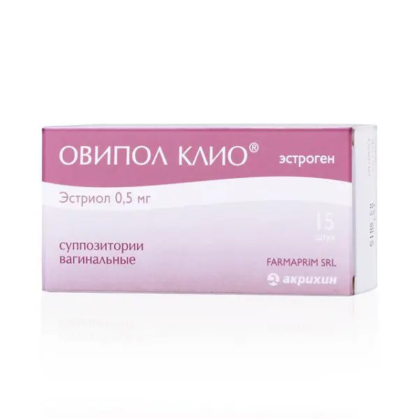 ОВИПОЛ КЛИО супп. ваг. 0.5мг N15 (АКРИХИН, МОЛДОВА)