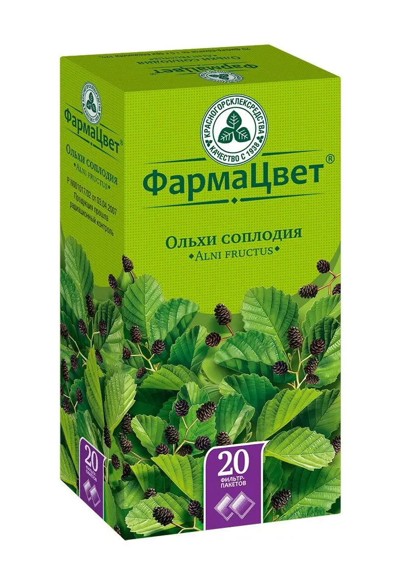 ОЛЬХИ СОПЛОДИЯ сырье (фильтр-пак.) 1.5г N20 (КРАСНОГОРСКЛЕКСРЕДСТВА, РФ)