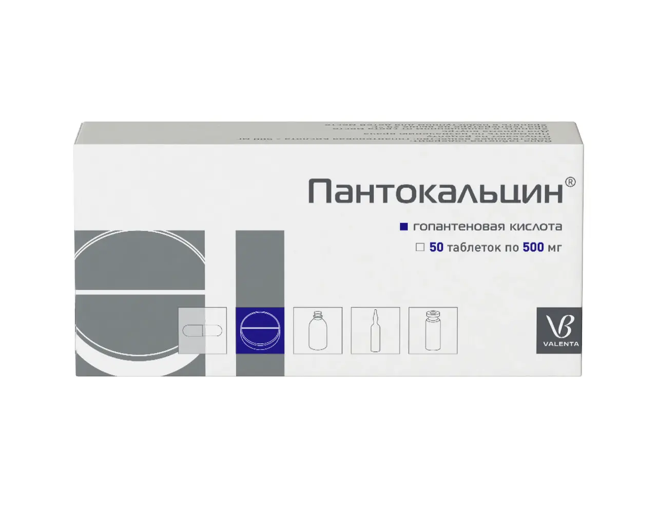 ПАНТОКАЛЬЦИН табл. 500мг N50 (ВАЛЕНТА, РФ)