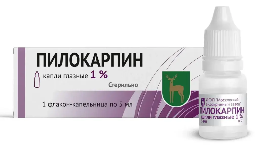 ПИЛОКАРПИН капли глазн. (фл.-кап.) 1% - 5мл N1 (Московский эндокринный завод ФГУП, РФ)