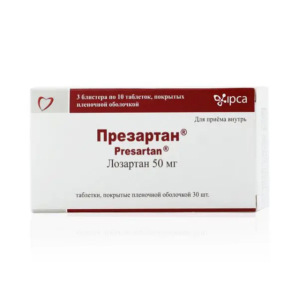 ПРЕЗАРТАН табл. п.п.о. 50мг N30 (ИПКА, ИНДИЯ)