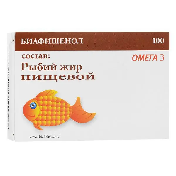 БИАФИШЕНОЛ Рыбий жир капс. 0.3г N100 (Биофарм, РФ)