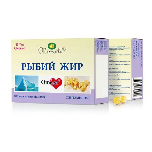 РЫБИЙ ЖИР Мирролла Витамин Е капс. 0.37г N100 (МИРРОЛЛА, РФ)