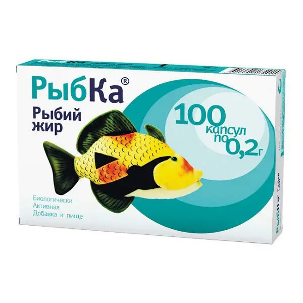 РЫБКА рыбий жир 14+ капс. 0.2г N100 (ЗЕЛДИС, РФ)