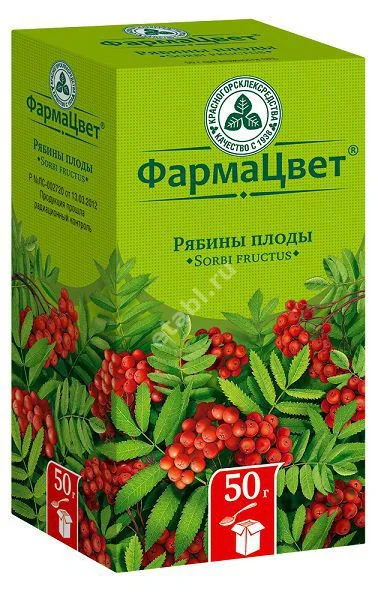 РЯБИНЫ ПЛОДЫ сырье 50г N1 (КРАСНОГОРСКЛЕКСРЕДСТВА, РФ)
