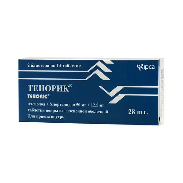 ТЕНОРИК табл. п.п.о. 50мг+12.5мг N28 (ИПКА, ИНДИЯ)