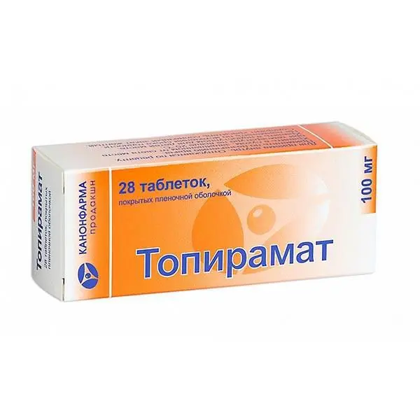 ТОПИРАМАТ табл. п.п.о. 100мг N28 (КАНОНФАРМА, РФ)