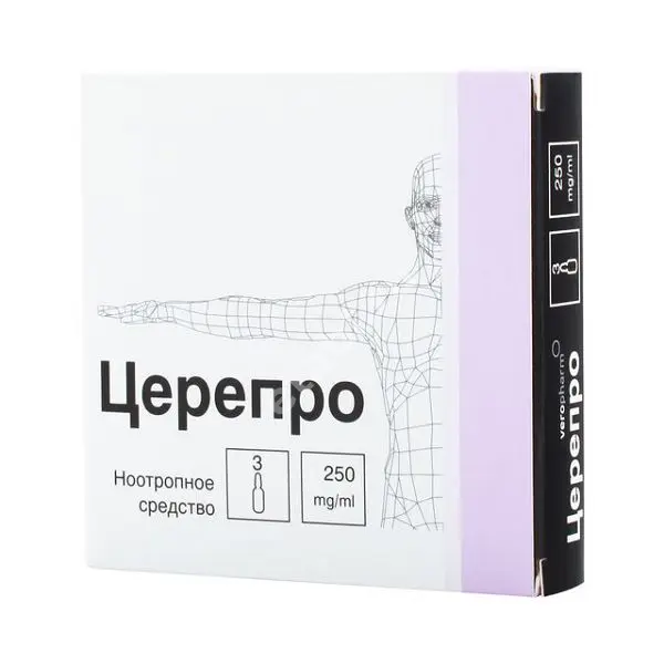 ЦЕРЕПРО р-р для в/в и в/м введ. (амп.) 250мг/мл - 4мл N3 (ВЕРОФАРМ, РФ)