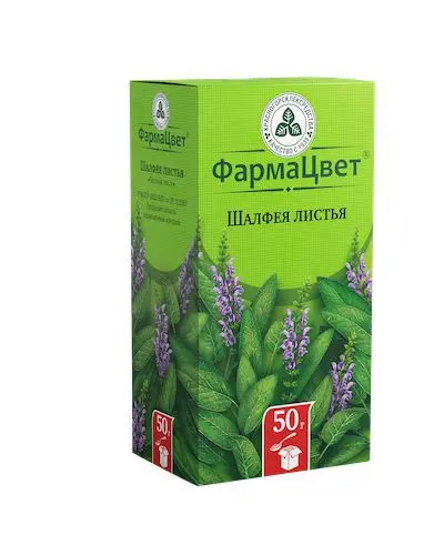 ШАЛФЕЯ ЛИСТЬЯ сырье 50г N1 (КРАСНОГОРСКЛЕКСРЕДСТВА, РФ)