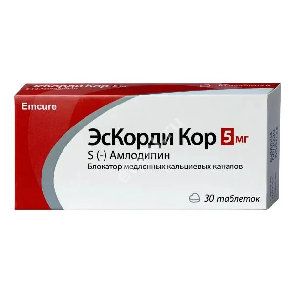 ЭСКОРДИ КОР табл. 5мг N30 (Эмкюр Фармасьютикалз, ИНДИЯ)