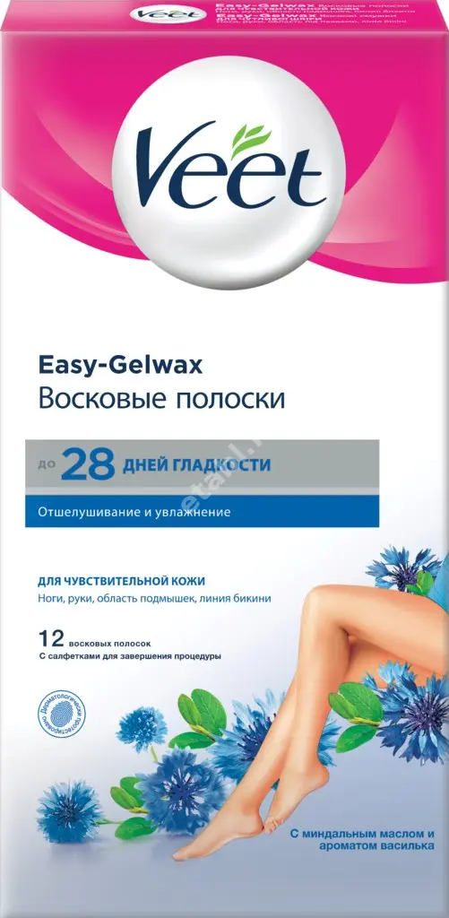ВИТ (VEET) полоски восковые д/депиляции д/чувств кожи N12 (РЕКИТТ БЕНКИЗЕР, ВЕЛИКОБРИТАНИЯ)