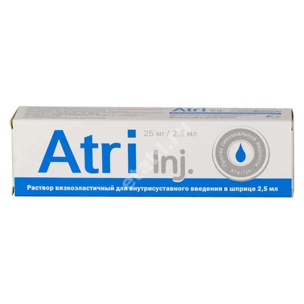 АТРИ ИНЖ (ATRI Inj ) протез синовиальной жидкости р-р для в/суставн. введ. (шприц) 25мг - 2.5мл N1 (Йоо-Янг Фармасьютикал Ко, РЕСПУБЛИКА КОРЕЯ)