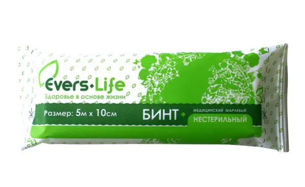БИНТ МАРЛЕВЫЙ нестер. 10х500см (инд.уп.) (Эвтекс, РФ)
