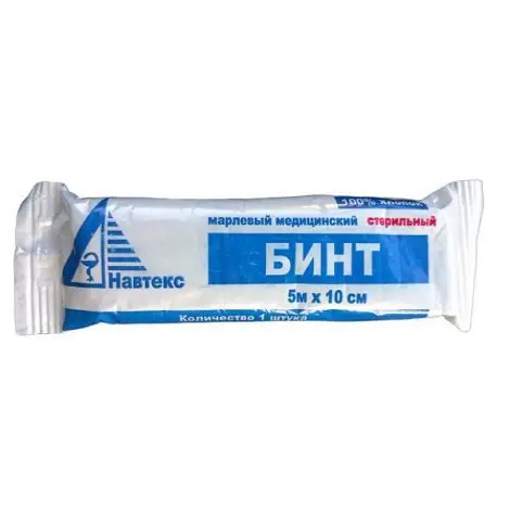 БИНТ МАРЛЕВЫЙ стер. 10х500см (инд.уп.) (Навтекс ХБК, РФ)