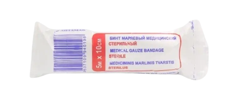 БИНТ МАРЛЕВЫЙ стер. 10х500см (инд.уп.) (Ахтамар, РФ)