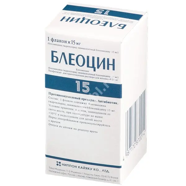 БЛЕОЦИН лиоф. д/р-ра д/ин. (фл.) 15мг N1 (Ниппон Кайяку, ЯПОНИЯ)