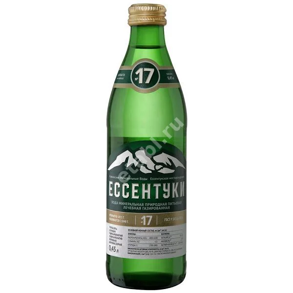 ВОДА МИНЕРАЛЬНАЯ Ессентуки N17 (бут. стекл.зажим) 0.5л (Элита-Минерал, РФ)