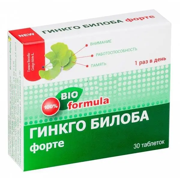 ГИНКГО БИЛОБА ФОРТЕ табл. 0.46г N30 (Инат-Фарма, РФ)