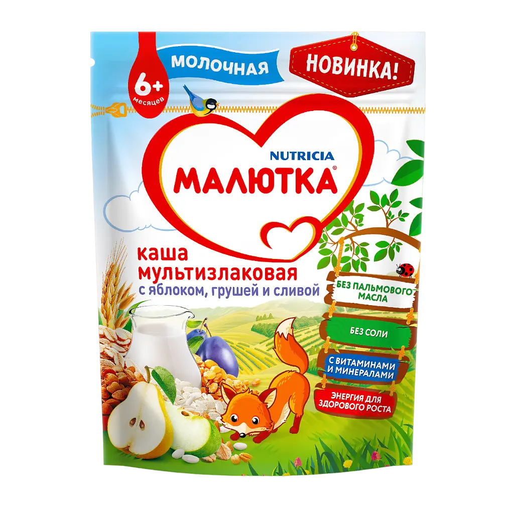 МАЛЮТКА каша мол. мультизлак 6м+ 220г Фрукты (ИСТРА-НУТРИЦИЯ, РФ)