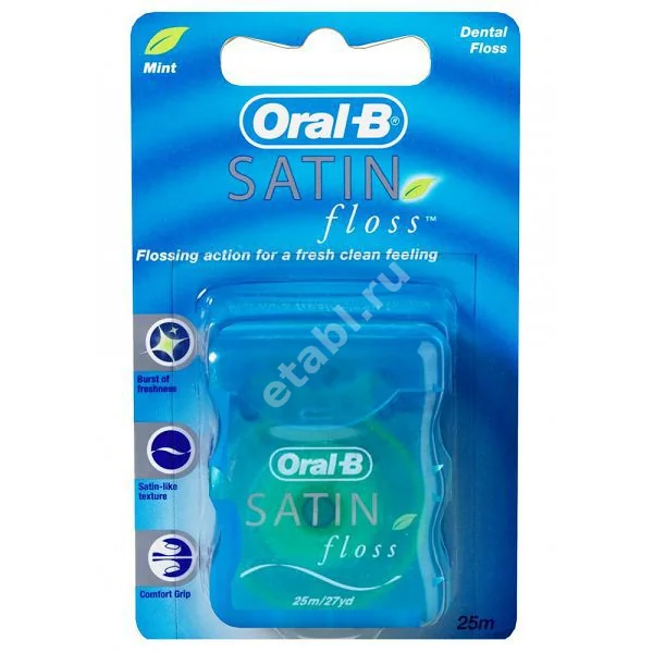 ОРАЛ-БИ (ORAL-B) Satinfloss зубная нить 25м (ПРОКТЕР & ГЕМБЛ , ИРЛАНДИЯ)