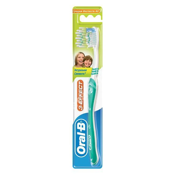 ОРАЛ-БИ (ORAL-B) 3-Effect зубная щетка Натуральная свежесть 40 средн. жестк. (ПРОКТЕР & ГЕМБЛ , ИНДИЯ)