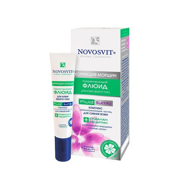 НОВОСВИТ Коррекция морщин крем-флюид для кожи вокруг глаз 15мл (ЭЛЬД, РФ)