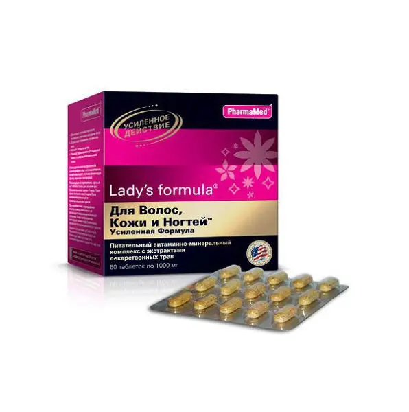 ЛЕДИ-С ФОРМУЛА Для волос, кожи и ногтей Усиленная формула табл. N60 (ФАРМАМЕД, США)