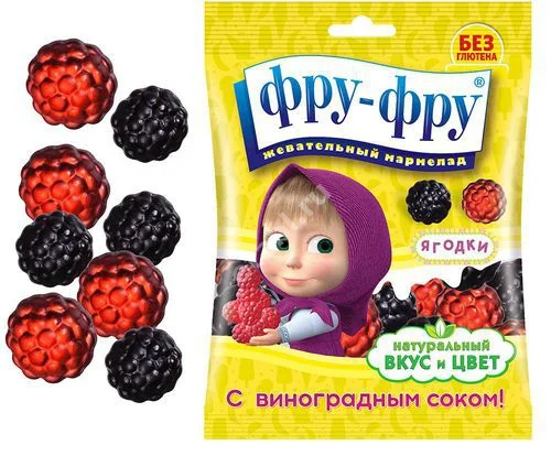 ФРУ-ФРУ Маша и Медведь мармелад Малина/Ежевика 100г (СЛАДКАЯ СКАЗКА, ЧЕХИЯ)