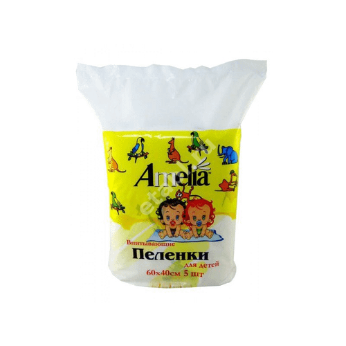АМЕЛИЯ пеленки впитывающие детские 40х60см N5 (Гигровата, РФ)