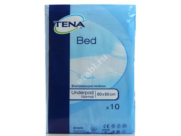ТЕНА Bed Underpad Normal пеленки впитывающие 60х60см N10 (ЭССИТИ, ПОЛЬША)