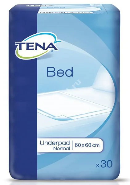ТЕНА Bed Underpad Normal пеленки впитывающие 60х60см N30 (Эссити Хайджин энд Хелс, ПОЛЬША)