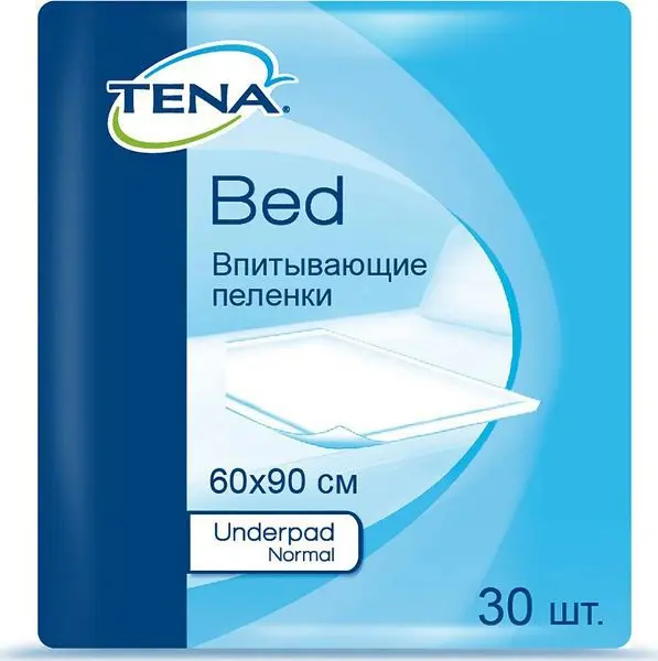 ТЕНА Bed Underpad Normal пеленки впитывающие 60х90см N30 (Эссити Хайджин энд Хелс, ПОЛЬША)