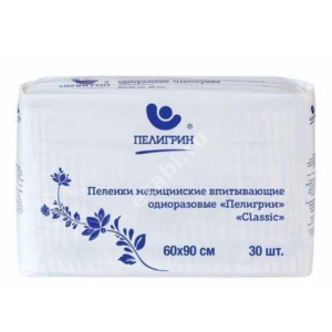 ПЕЛИГРИН Classic пеленки впитывающие 60х90см N30 (Пелигрин, РФ)