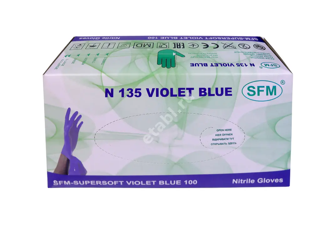 ПЕРЧАТКИ МЕДИЦИНСКИЕ нестер. нитрил. р.M (50пар) N100 (СФМ Госпиталь Продактс, ГЕРМАНИЯ)