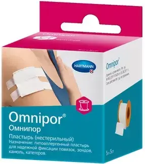 ПЛАСТЫРЬ ФИКСИРУЮЩИЙ Омнипор неткан бел. 5х500см N1 (ПАУЛЬ ХАРТМАНН, ГЕРМАНИЯ)
