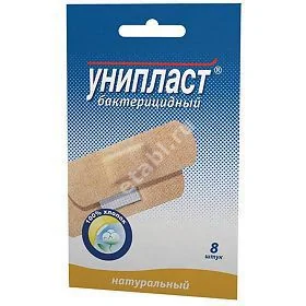 ПЛАСТЫРЬ бактерицид. Унипласт натуральный ткан. 1.9х7.2см N8 (ВЕРОФАРМ, РФ)