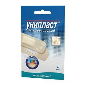ПЛАСТЫРЬ бактерицид. Унипласт незаметный ткан. 1.9х7.2см N8 (ВЕРОФАРМ, РФ)